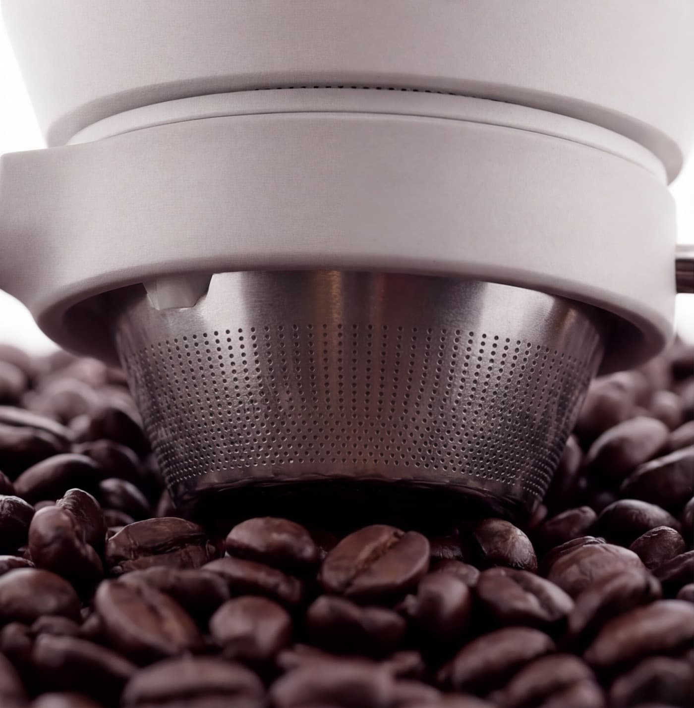 Close detail of the CoolDrip brew system and stainless filter